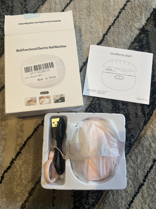 Multifunctional Electric Nail Machine with USB Charging - Pink