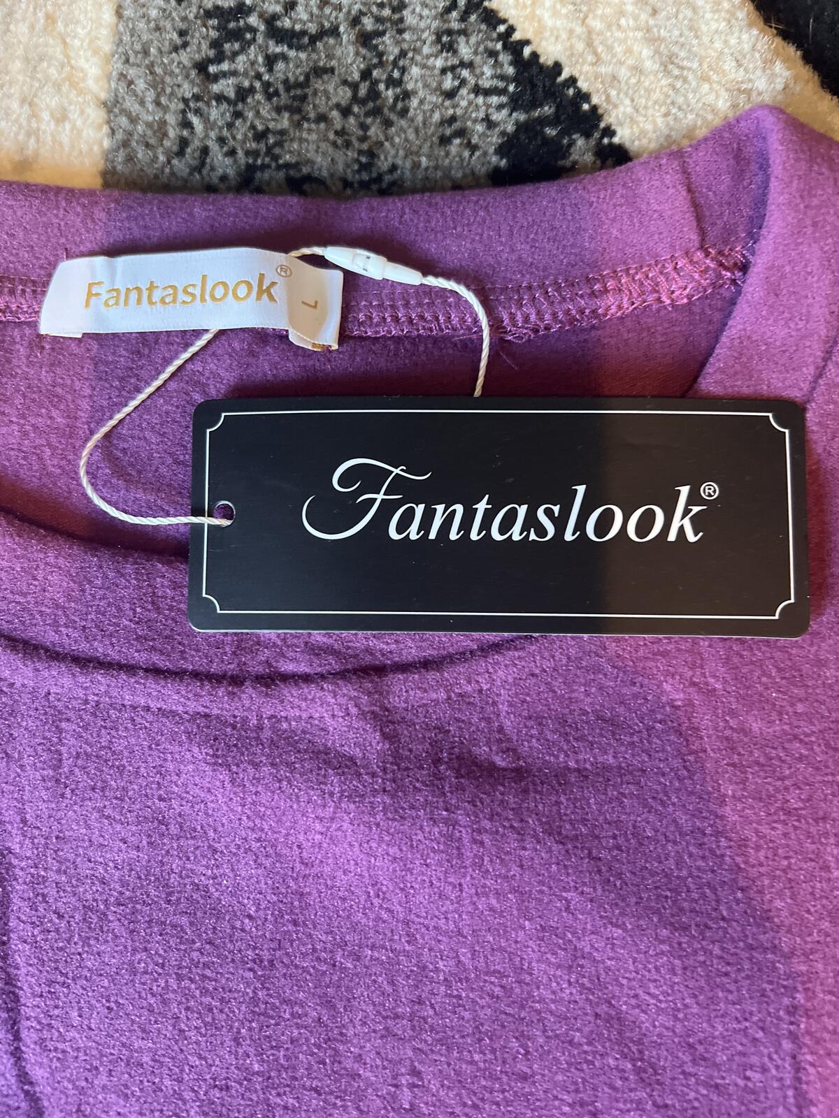 Fantaslook Purple Long Sleeve Shirt Size L