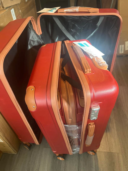 3 Piece Luggage Set - Stylish and Durable ABS Material - Red