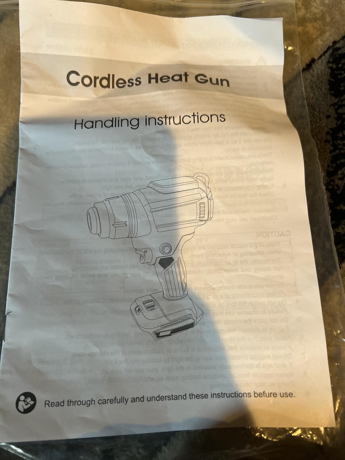 Cordless Heat Gun RFQ-18-1 400W with Multiple Nozzles