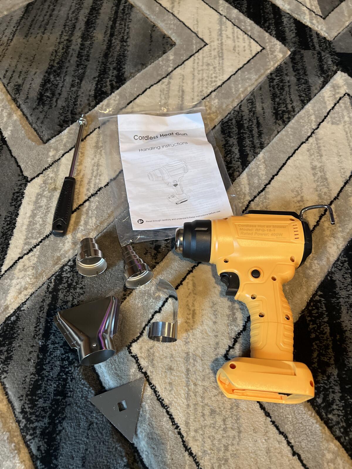 Cordless Heat Gun RFQ-18-1 400W with Multiple Nozzles