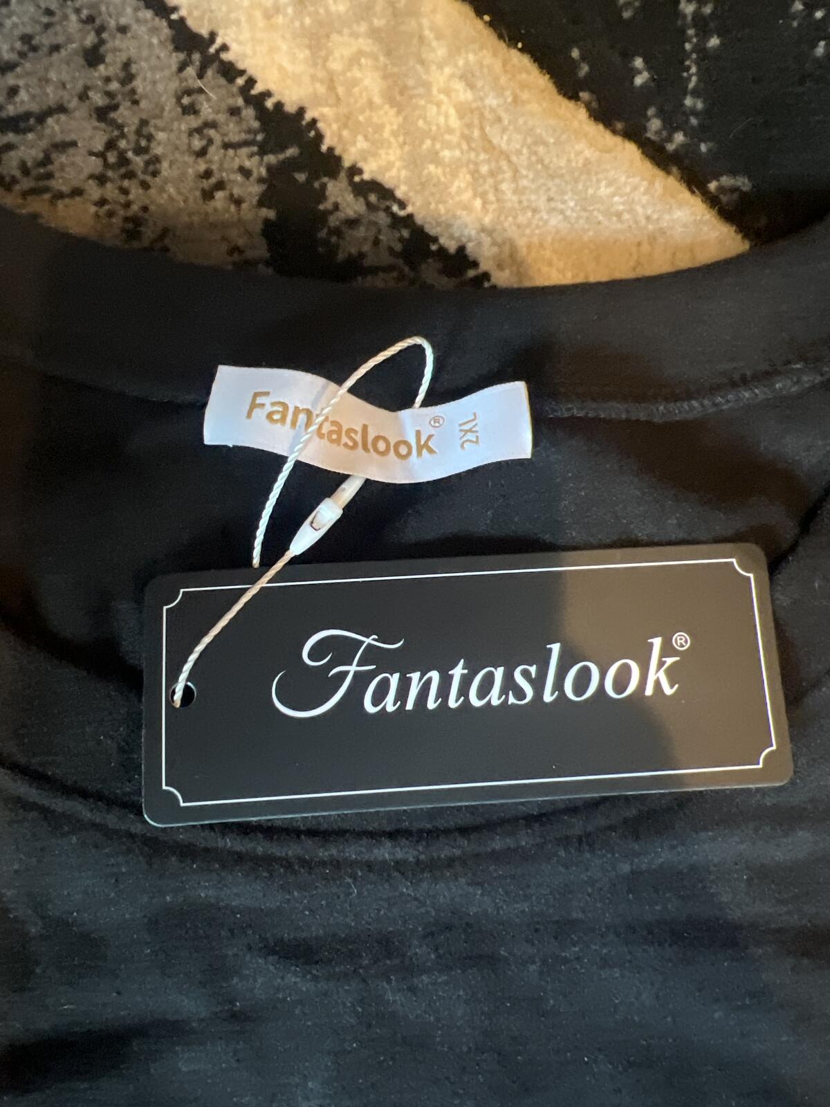 Fantaslook Black Long Sleeve Shirt Size 2XL