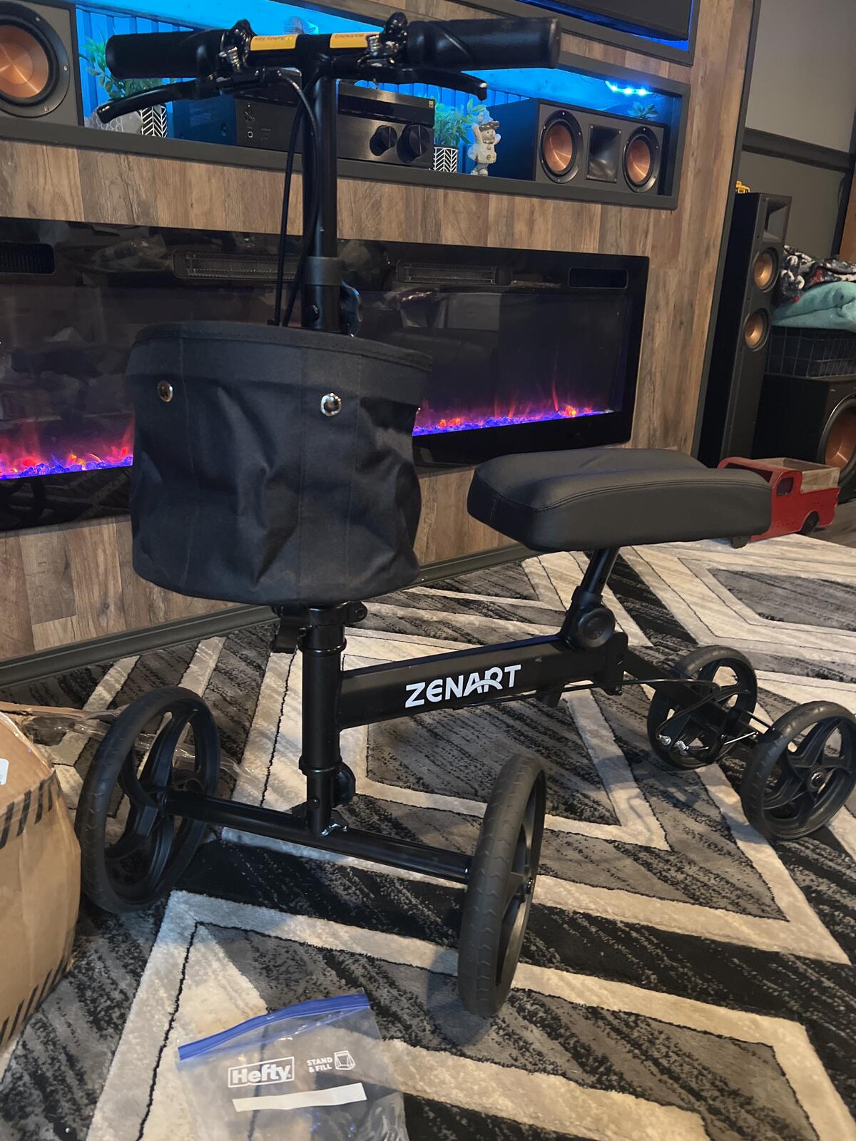 Zenart Knee Walker Model MT-9253 with Basket - Black