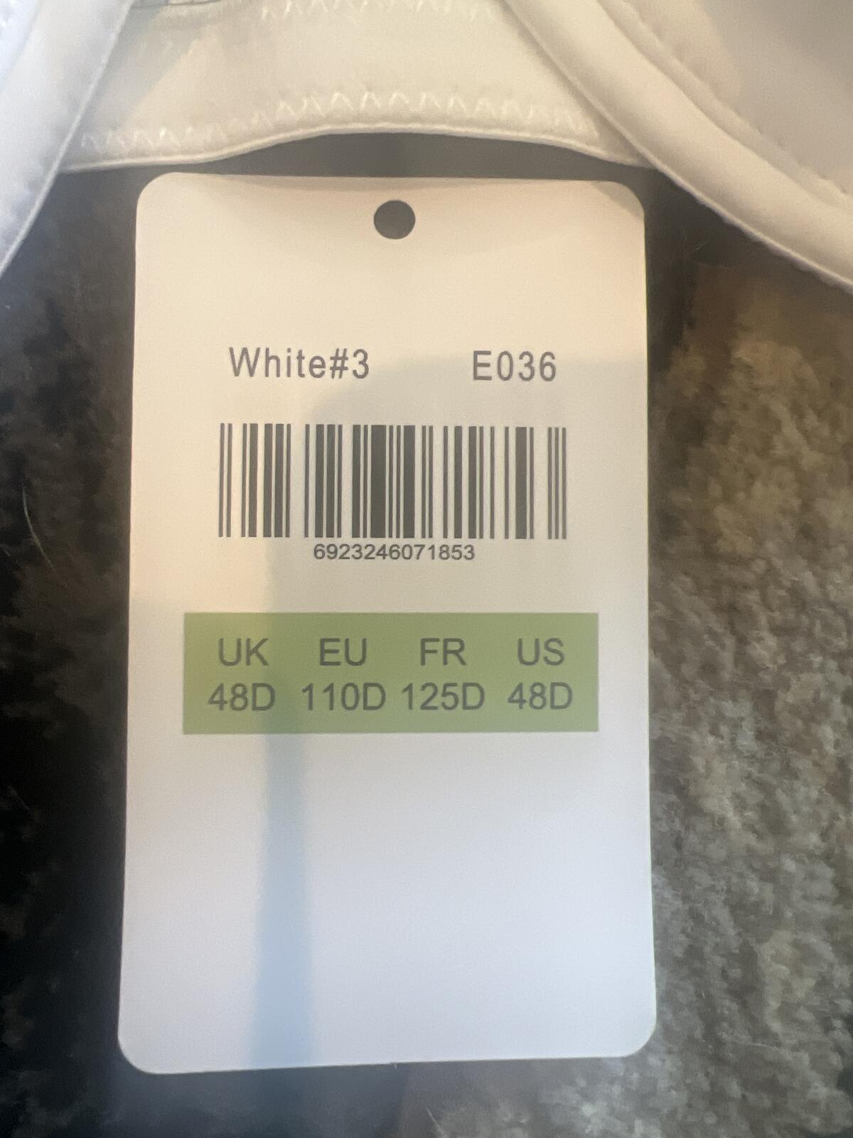 Meleneca White Full Coverage Bra Size 48D