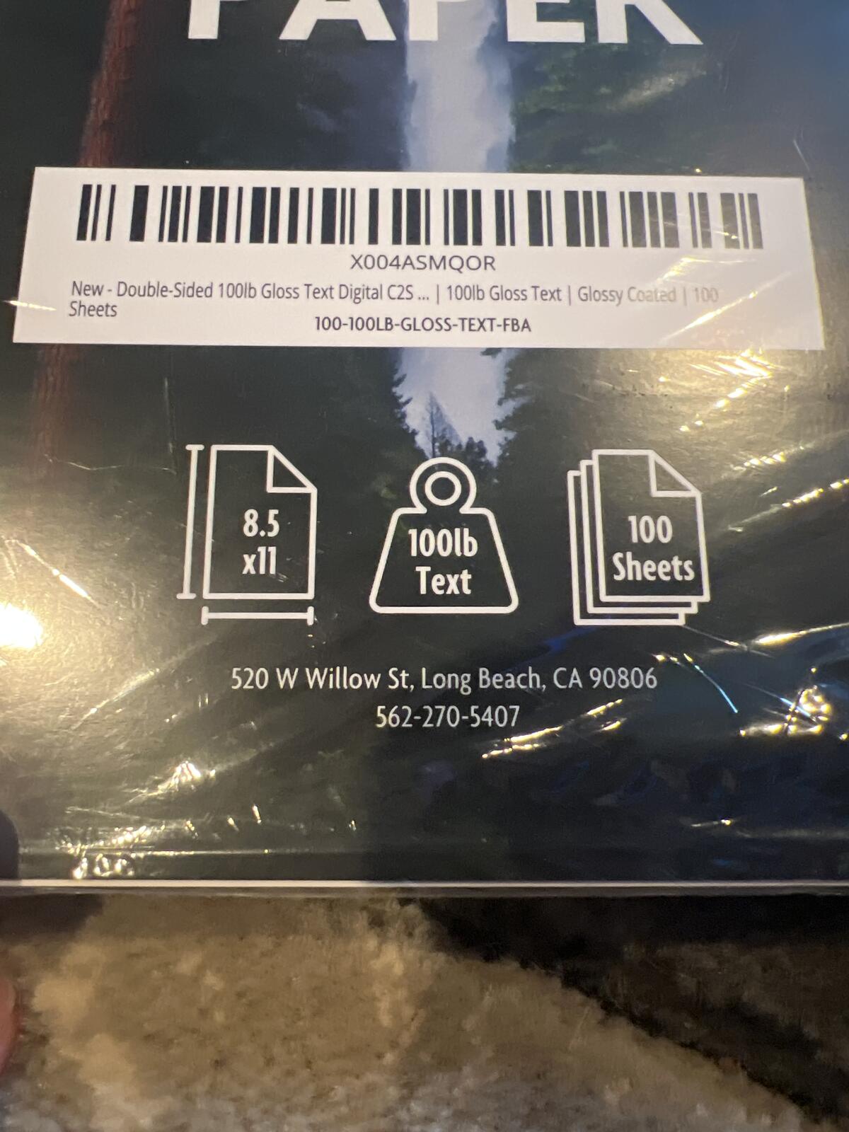 Reskid Coated Text Paper 100lb Gloss 8.5 x 11 Inches 100 Sheets