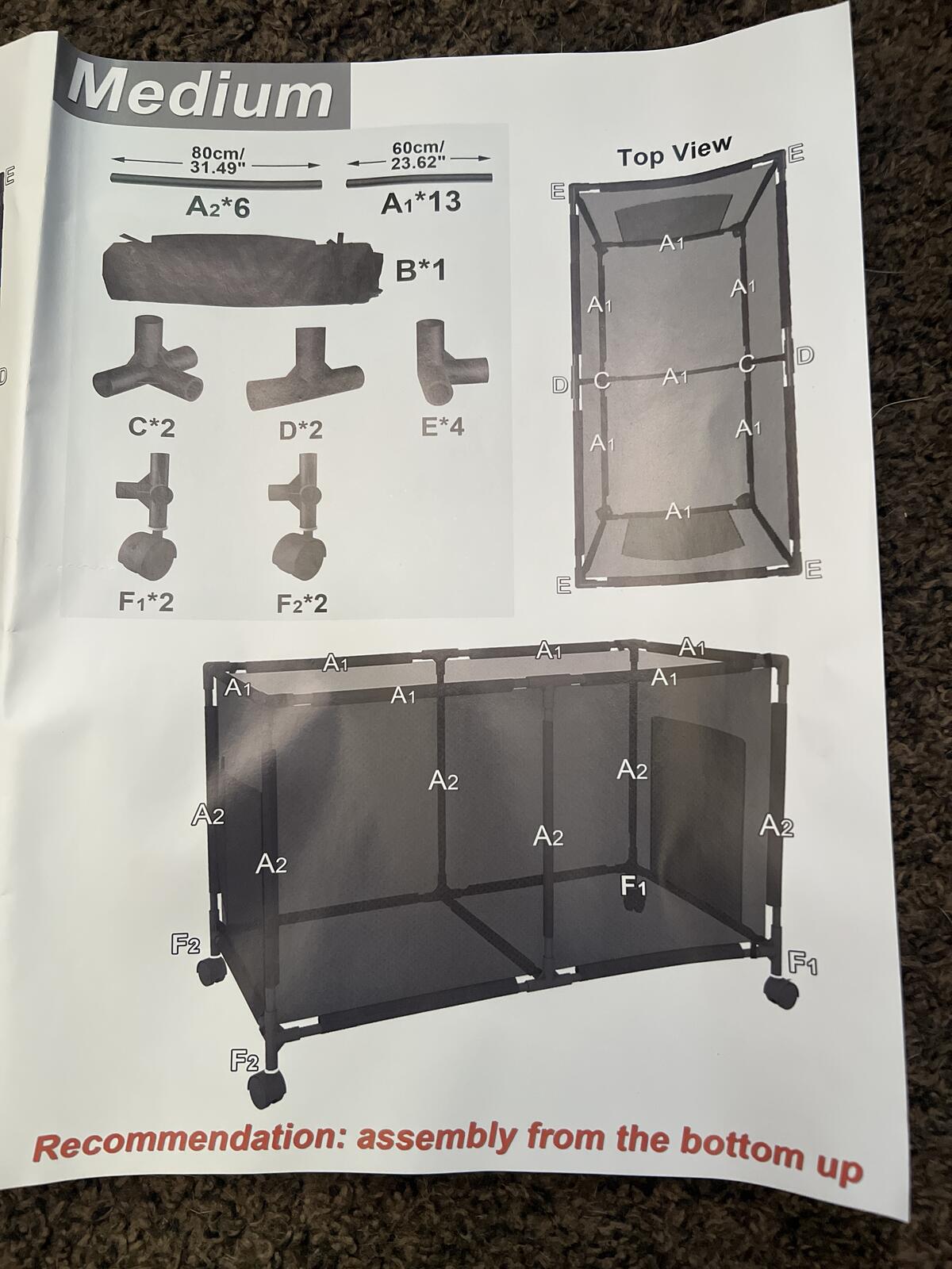 Medium Pool Storage Bin / Outdoor Mesh Storage Cart with Wheels